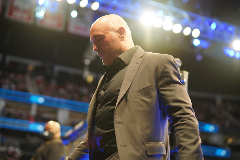 Joe Rogan at UFC 261 in Jacksonville, Florida