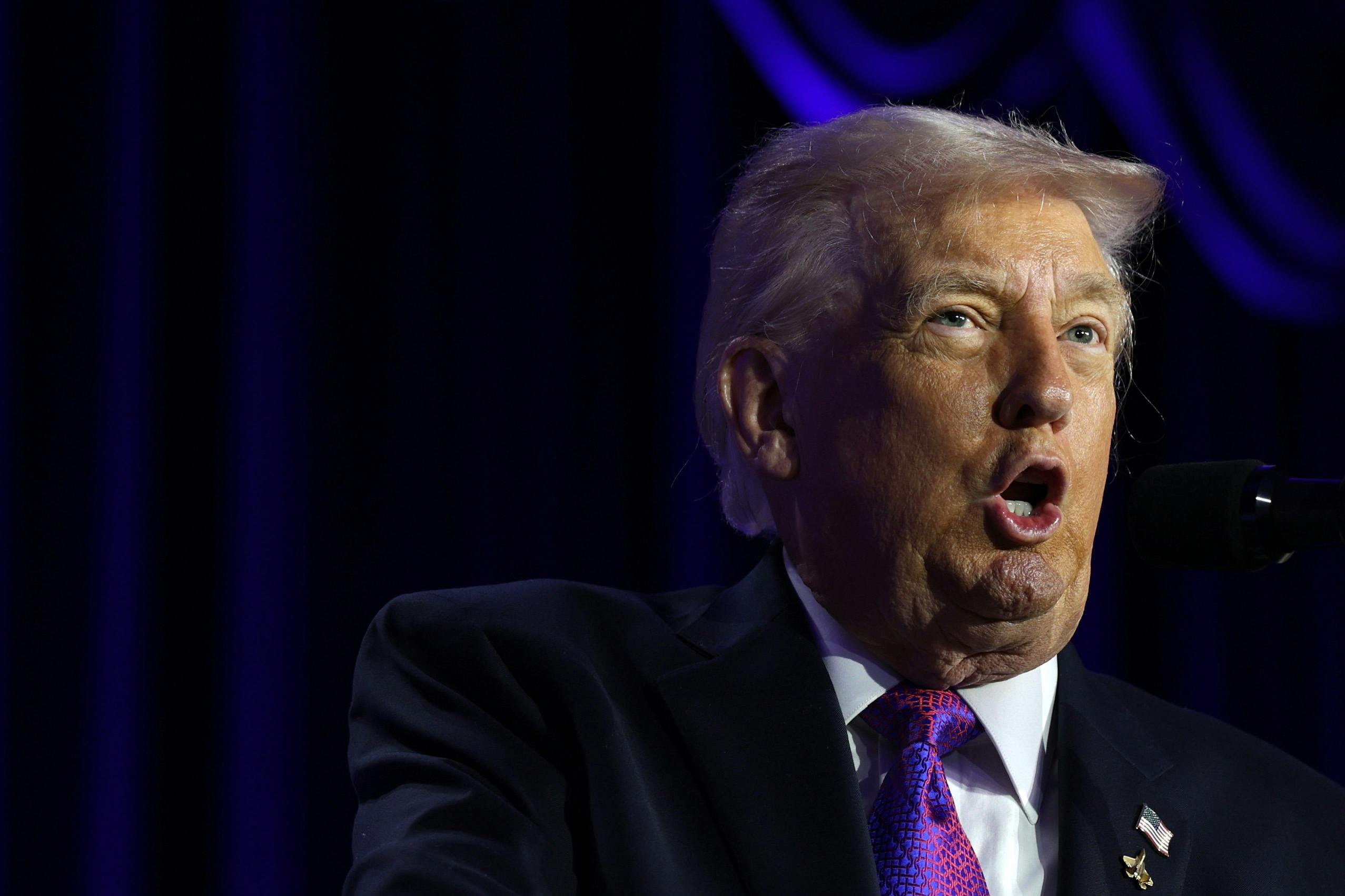 Donald Trump speaks at the National Prayer Breakfast