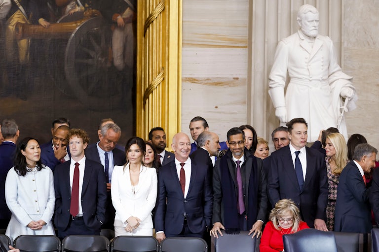 Mark Zuckerberg, Jeff Bezos, Sundar Pichai, and Elon Musk attend Donald Trump’s inauguration