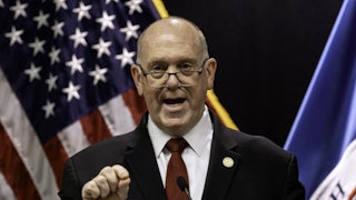 White House border czar Tom Homan speaks at a press conference