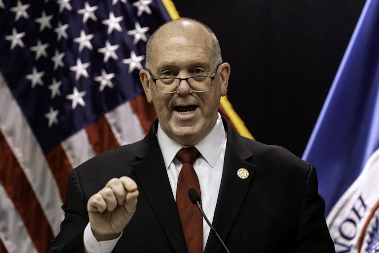 White House border czar Tom Homan speaks at a press conference