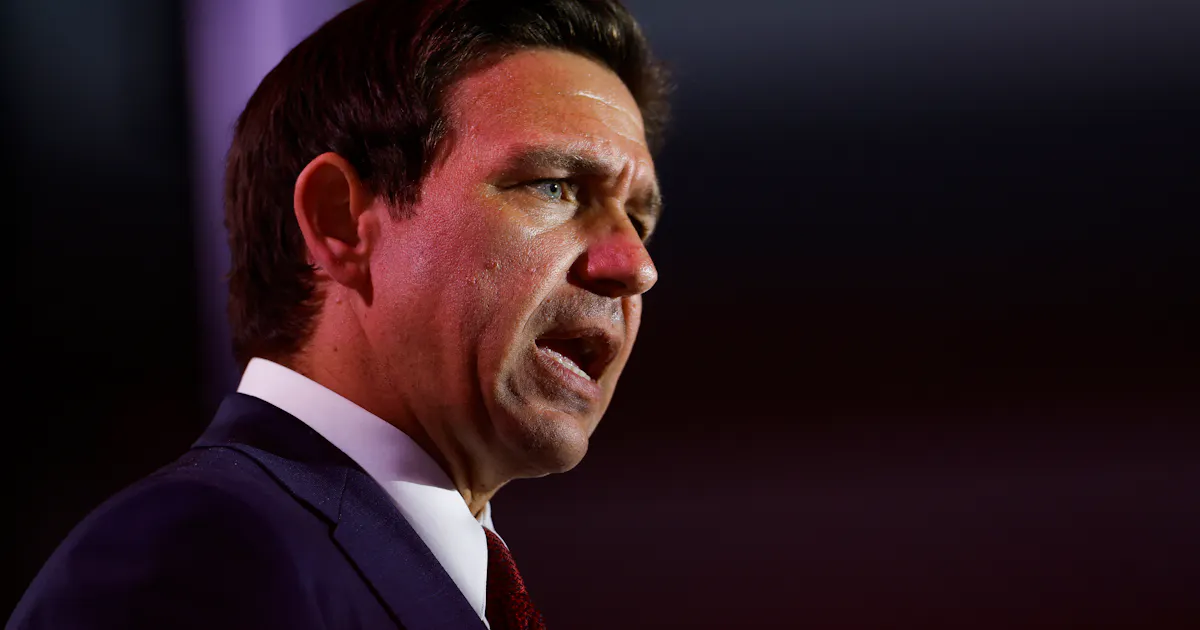 Protestor’s Pride Flag Provokes Unhinged DeSantis Rant Protestor’s Pride Flag Provokes Unhinged DeSantis Rant
