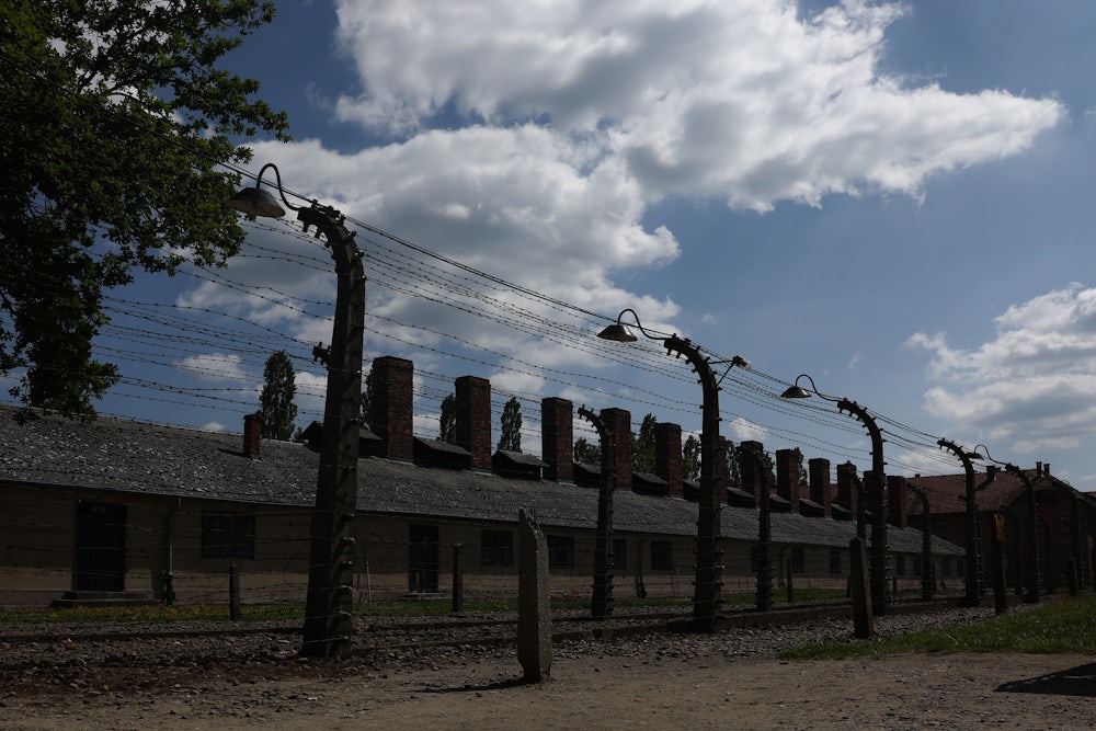 A view of the outside of Auschwitz-Bikenau, taken in June 2025.