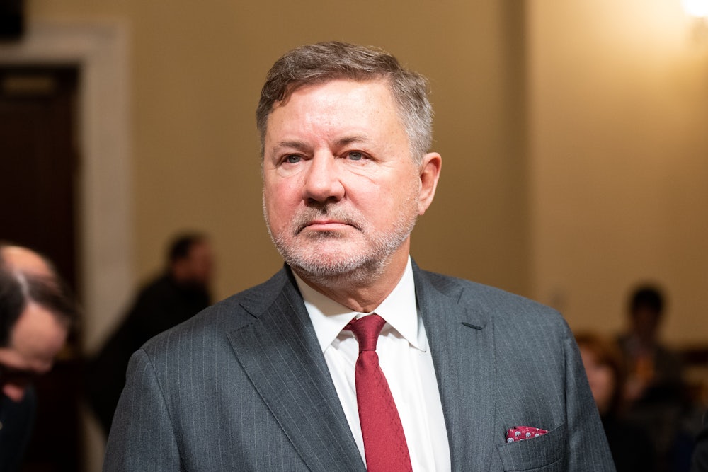 Oklahoma Attorney General Gentner Drummond arrives to testify during a House Homeland Security Committee hearing.