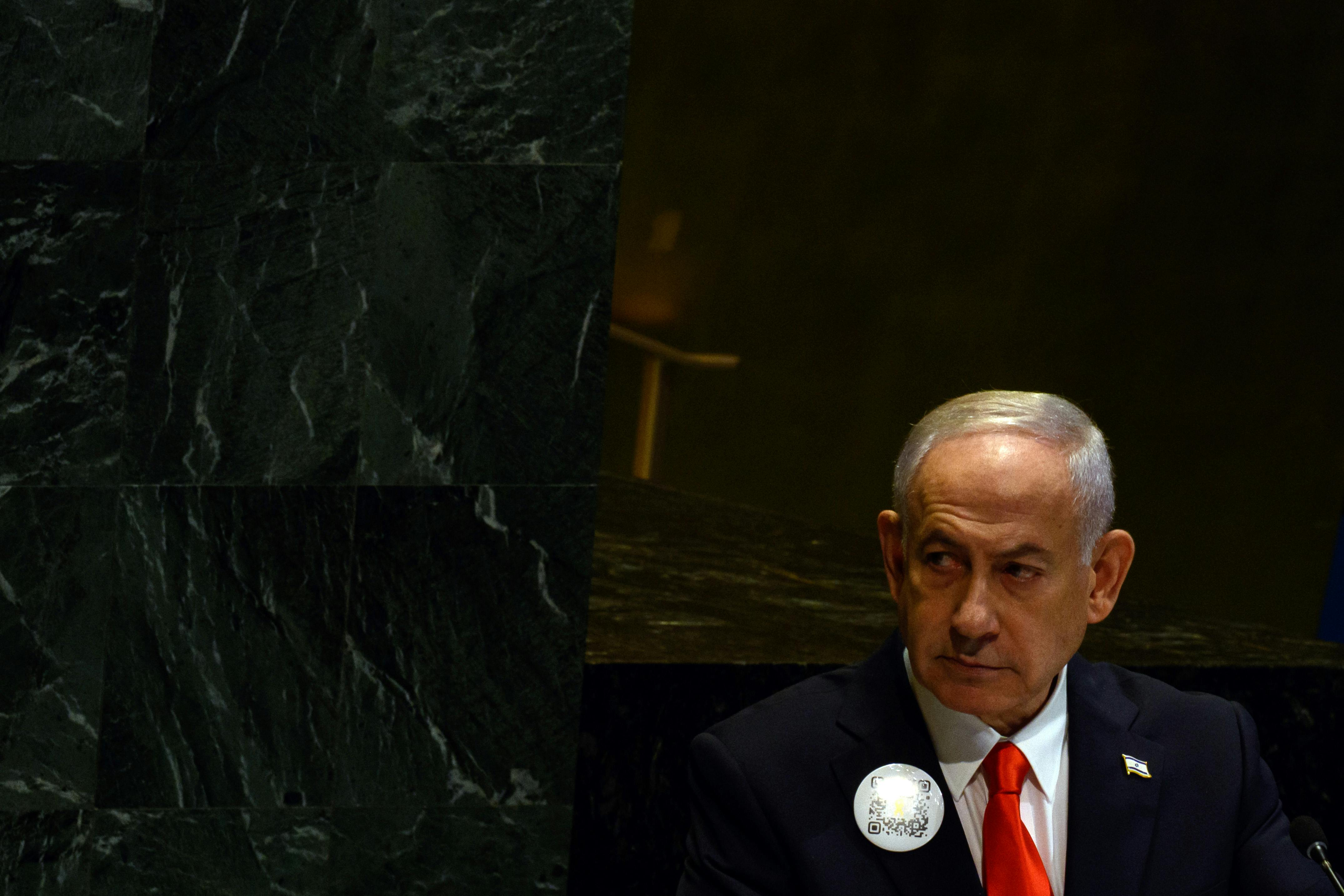 Israeli Prime Minister Benjamin Netanyahu speaks the United Nations General Assembly.