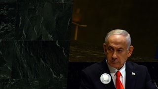 Israeli Prime Minister Benjamin Netanyahu speaks the United Nations General Assembly.