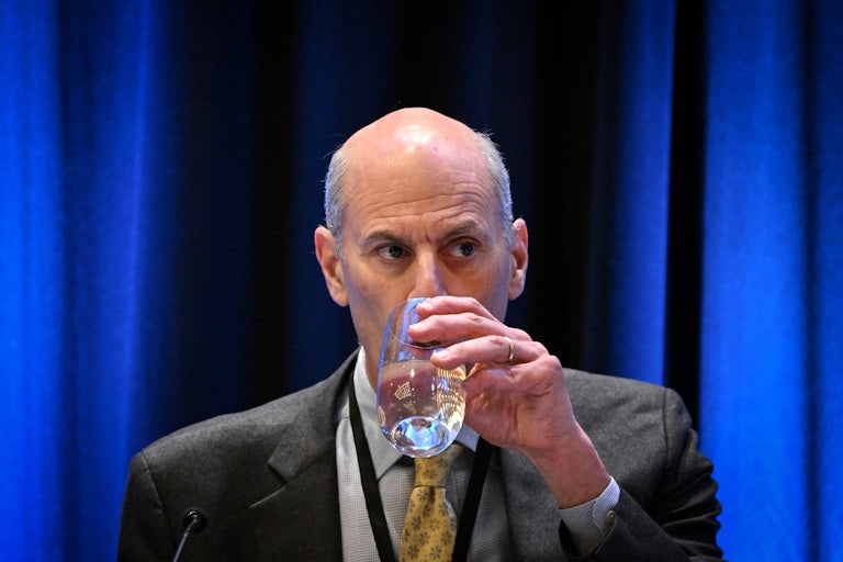 Judge James Boasberg takes a sip of water.