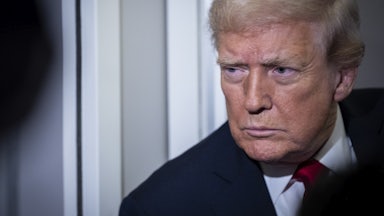 Donald Trump glowers