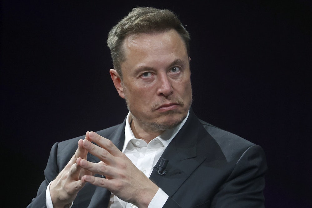 Elon Musk attends the Viva Technology conference at the Porte de Versailles exhibition centre.