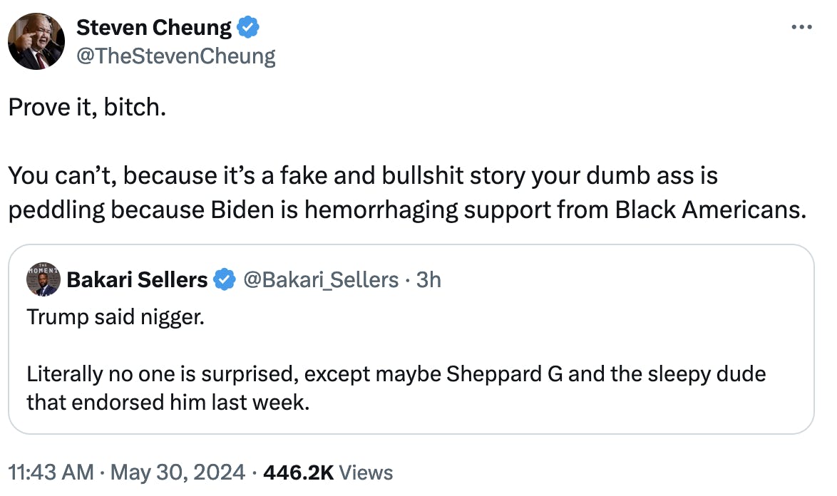 Steven Cheung tweet screenshot