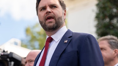 Vice President JD Vance speaks to reporters outside the White House