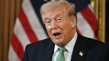 Donald Trump speaks during an event