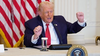 Trump during a roundtable on rural health care