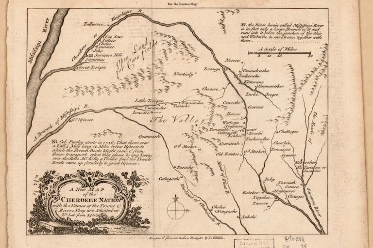 a 1760 map of the Cherokee Nation