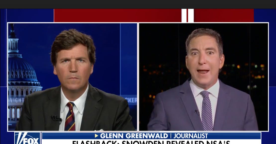 Tucker Carlson and Glenn Greenwald’s Shameless Marriage of Convenience Tucker Carlson and Glenn Greenwald’s Shameless Marriage of Convenience