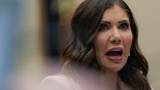 Kristi Noem speaks during a House committee hearing