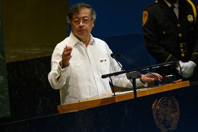 Colombian President Gustavo Petro speaks at the United Nations.