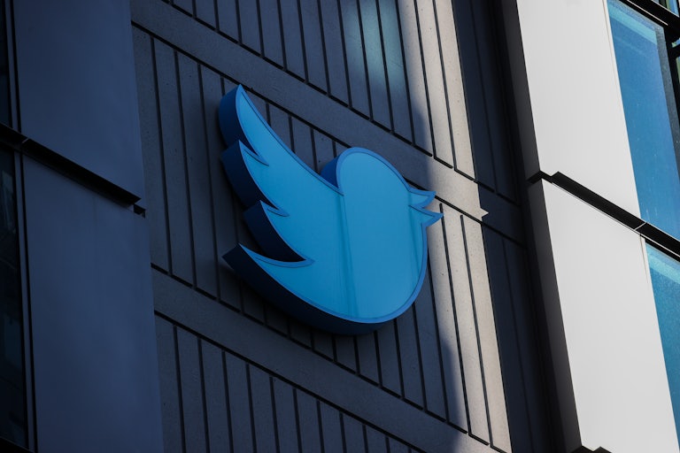 Twitter bird logo on the San Franscisco office building