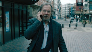 An episodic image from Slow Horses featuring actor Gary Oldman as Jackson Lamb, the head of Slough House