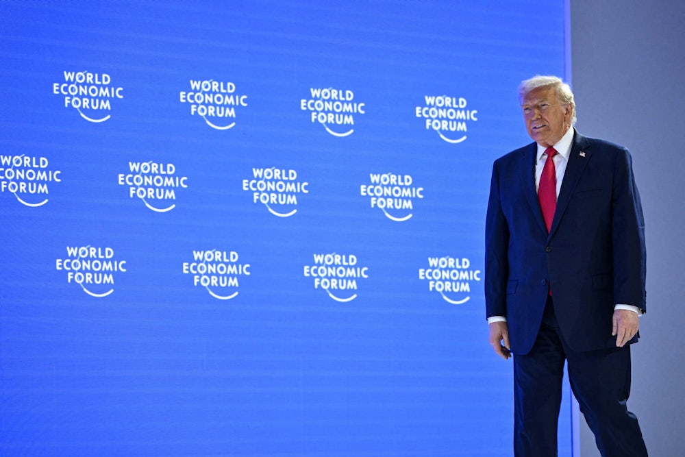 Donald Trump arrives to deliver a special address during the World Economic Forum annual meeting in Davos.