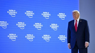 Donald Trump arrives to deliver a special address during the World Economic Forum annual meeting in Davos.