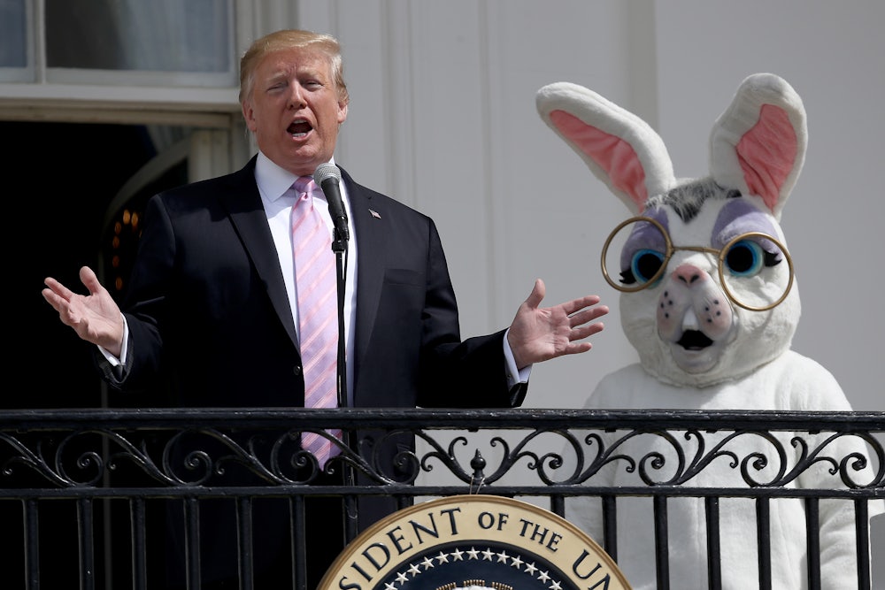 Trump at the 141st Easter Egg Roll at the White House in 2019