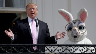 Trump at the 141st Easter Egg Roll at the White House in 2019