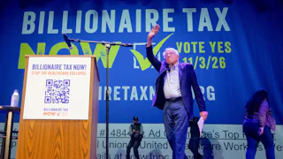 Bernie Sanders speaking at an event in California