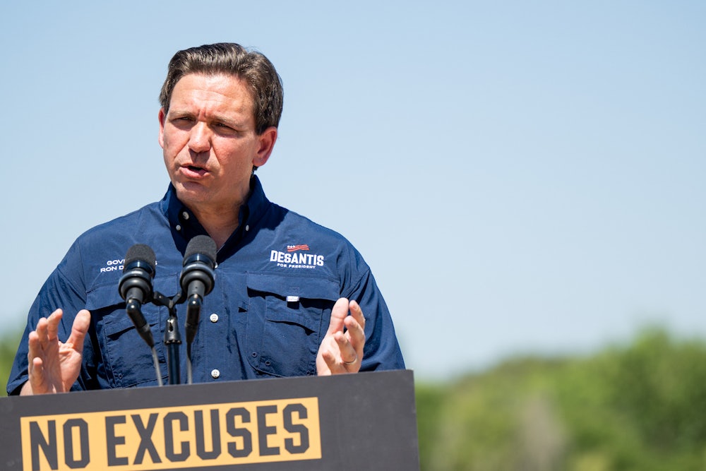 Florida Governor Ron DeSantis on the banks of the Rio Grande
