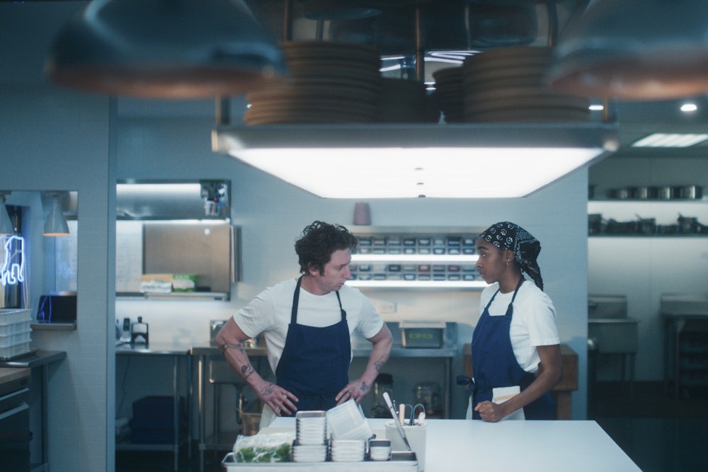 Carmy (Jeremy Allen White) and Syd (Ayo Edebiri) in “The Bear.”