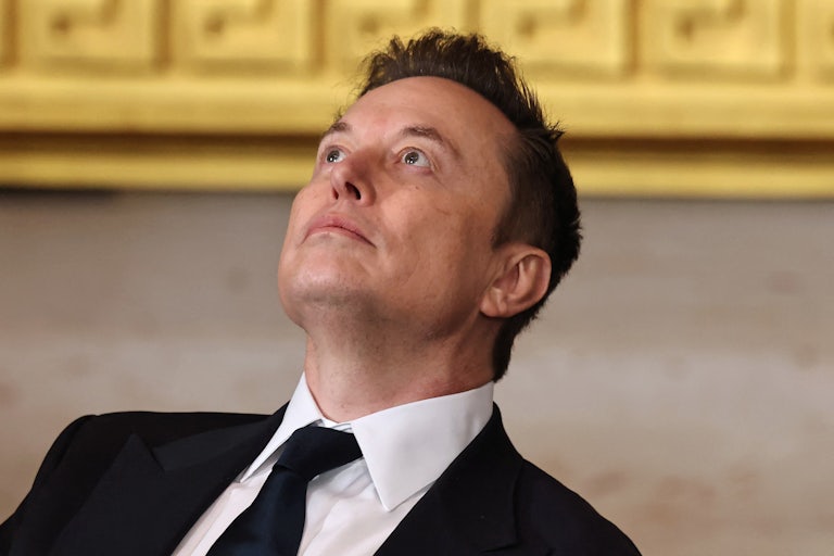Elon Musk stares at the Capitol ceiling during Donald Trump’s inauguration.