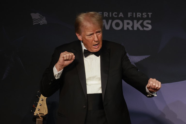 Donald Trump dances onstage