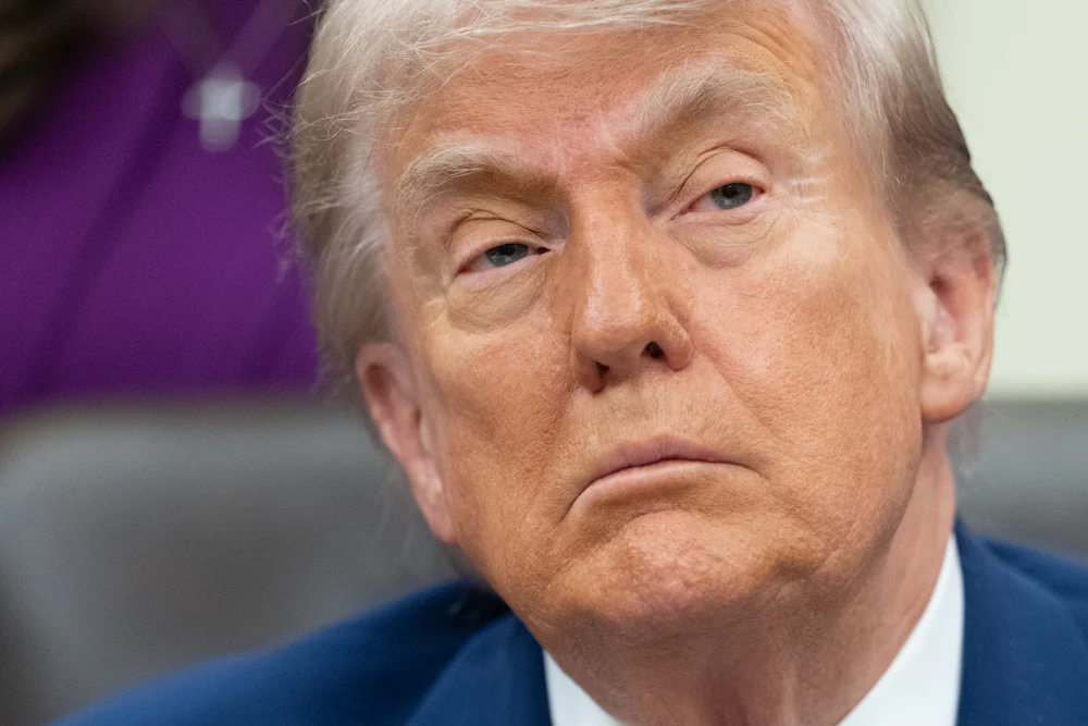 Donald Trump scowls