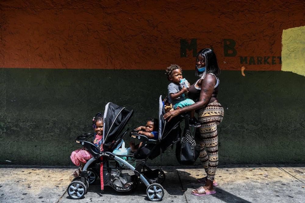 mother with children in a stroller