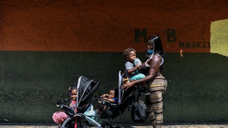 mother with children in a stroller