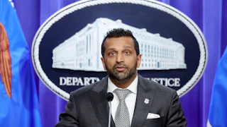 FBI Director Kash Patel speaks at a press conference