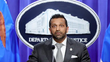 FBI Director Kash Patel speaks at a press conference