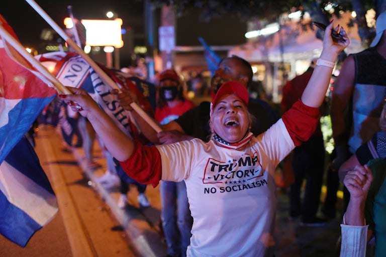 Trump supporters cheer in Miami.