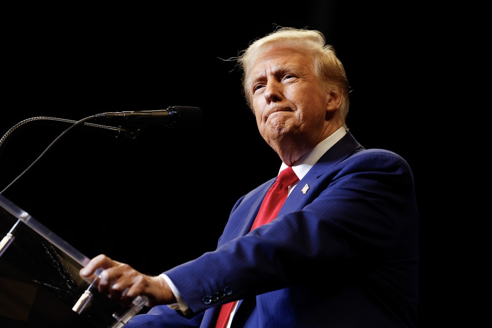 Donald Trump frowns
