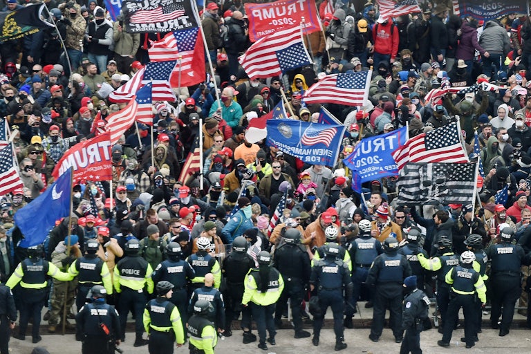 The crowd outside the Capitol on January 6, 2021