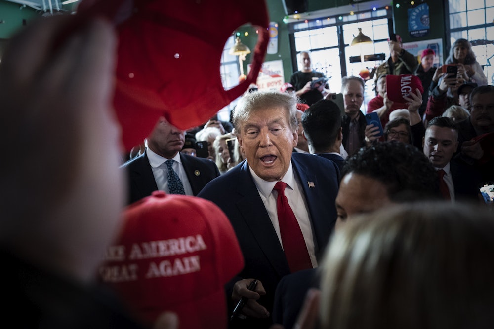 Trump arrives at a rally in Ankeny, Iowa