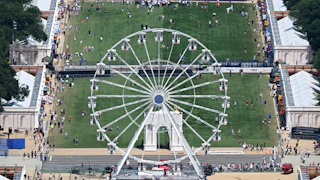 An aerial view of the crowd at the Great American State Fair on the National Mall