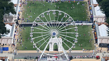 An aerial view of the crowd at the Great American State Fair on the National Mall