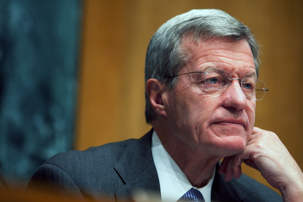 A close up of former Senator Max Baucus.
