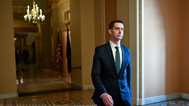 Senator Tom Cotton walks in the U.S. Capitol