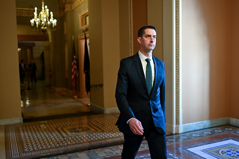 Senator Tom Cotton walks in the U.S. Capitol
