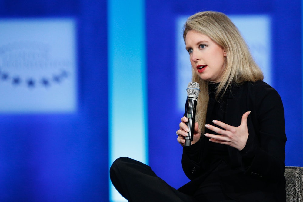 Theranos founder Elizabeth Holmes speaks at a Clinton Global Initiative conference.