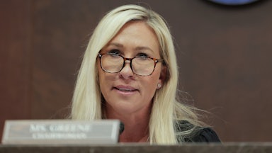 Representative Marjorie Taylor Greene in a congressional hearing.