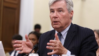 Sen. Sheldon Whitehouse appears before a roundtable discussion on Supreme Court Ethics conducted by Democrats of the House Oversight and Accountability Committee.