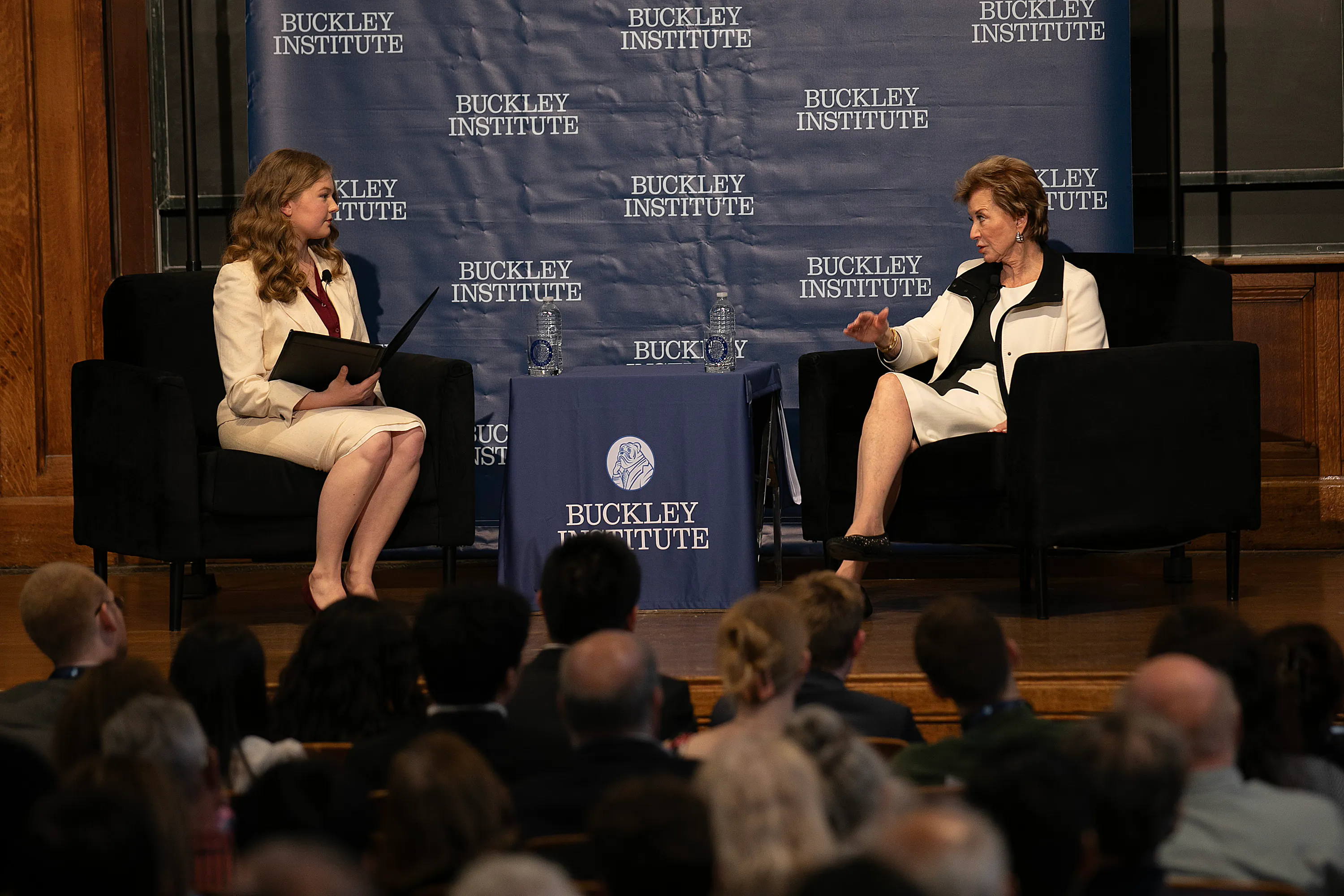 Secretary of Education Linda McMahon giving remarks at Yale University 